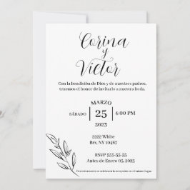 Invitación minimalista en español 