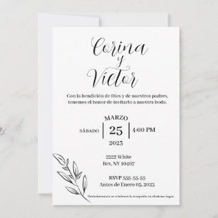 Invitación minimalista en español 