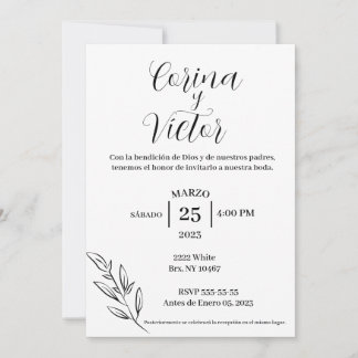 Invitación minimalista en español 