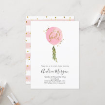 Minimalista Es una ducha de bebé de Ballon rosa ch