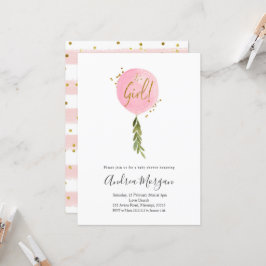 Invitación Minimalista Es una ducha de bebé de Ballon rosa ch