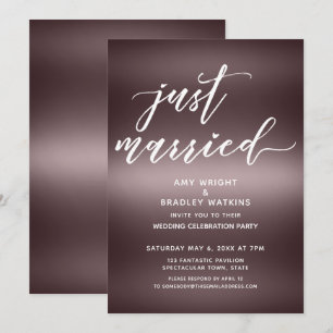 Invitación Minimalista escritura a mano casada sobre oro Rosa