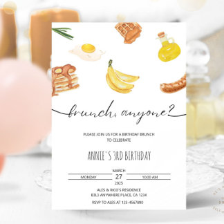 Invitación Minimalista estética Birch-Color de agua