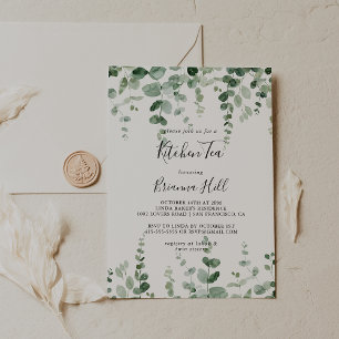 Invitación Minimalista Eucalyptus Kitchen Tea Bridal Shower