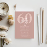 Invitación Minimalista fiesta de cumpleaños 60 del Pink Moder<br><div class="desc">Esta minimalista tipografía, la invitación a la fiesta de cumpleaños número 60, es perfecta para una fiesta de cumpleaños moderna. El diseño sencillo incluye texto blanco clásico con fondo rosa. Personalizable en cualquier color. Mantenga el diseño minimalista y elegante, tal como está, o lo personalice añadiendo sus propios gráficos y...</div>
