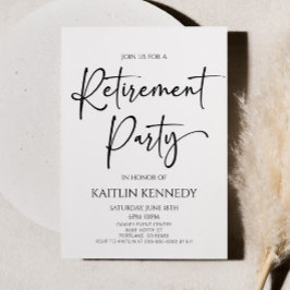 Invitación Minimalista Fiesta de Jubilación Elegante