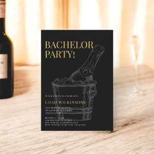 Invitación Minimalista fiesta de solteros con fotografía del 