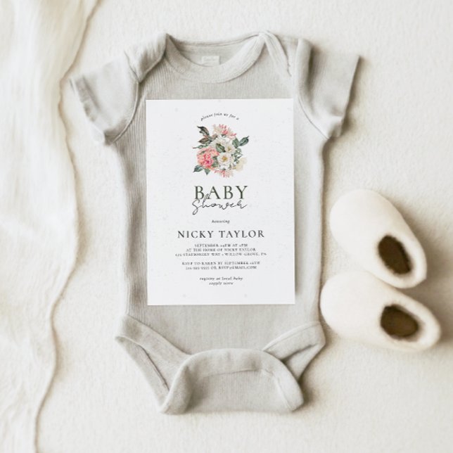 Invitación Minimalista Floral Bouquet Baby Shower (Subido por el creador)
