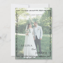 Invitación Minimalista Floral Elegante Boda Foto Completa 