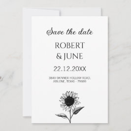 Invitación Minimalista floral moderno para guardar la fecha d