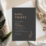 Invitación Minimalista follaje moderno de danty 30 cumpleaños<br><div class="desc">Invite a su boda con esta sencilla y moderna invitación por los 30 años, que incluye una fuente limpia sobre fondo de carbón vegetal. Esta invitación es perfecta para cualquier temporada. Para una personalización más avanzada de este diseño, por ejemplo, cambiar el diseño, el tamaño de letra o el tamaño...</div>