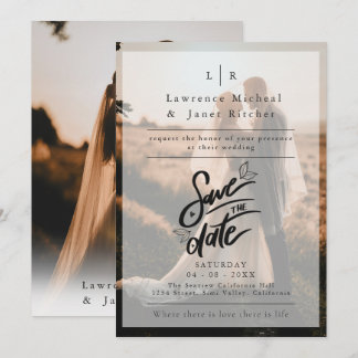 Invitación minimalista foto blanca moderna