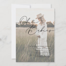 Invitación Minimalista foto escrita a mano de Heart Baby Show