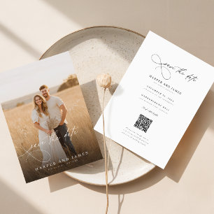 Invitación Minimalista foto moderna de código QR Guardar la f