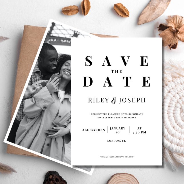 Invitación Minimalista foto moderna salva la fecha (Subido por el creador)