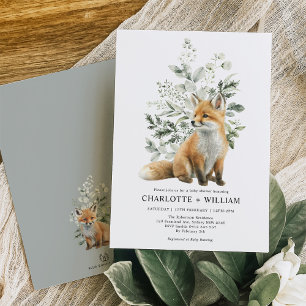 Invitación Minimalista Fox Sage Green Greeneration Baby Showe