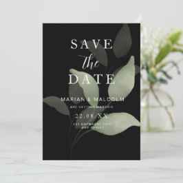 Invitación Minimalista Guardar la fecha verde Eucalyptus