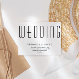 Invitación Minimalista guión moderno Boda blanco y negro