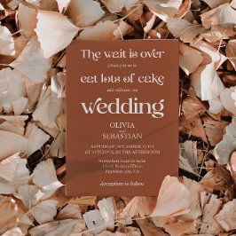 Invitación Minimalista guión moderno Boda Terracotta