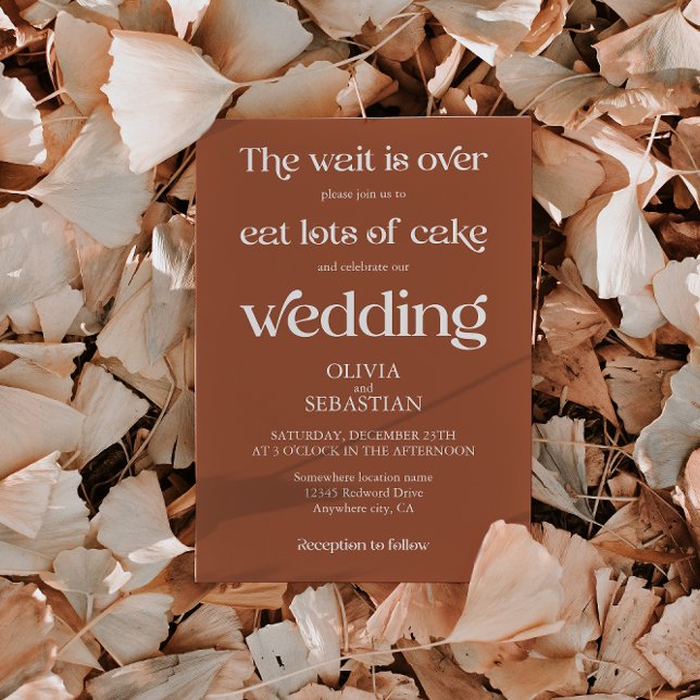 Invitación Minimalista guión moderno Boda Terracotta (Subido por el creador)