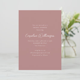 Invitación Minimalista guión moderno Rosa agitado ducha de no
