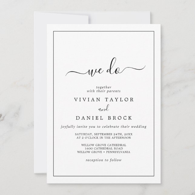 Invitación Minimalista hacemos Boda (Anverso)