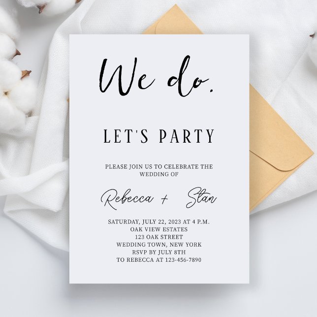 Invitación Minimalista hacemos Boda, Fiesta Boda (Subido por el creador)