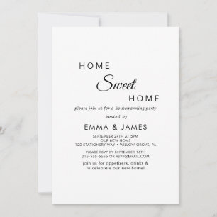 Invitación Minimalista Hogar Dulce Hogar Fiesta de Inauguraci