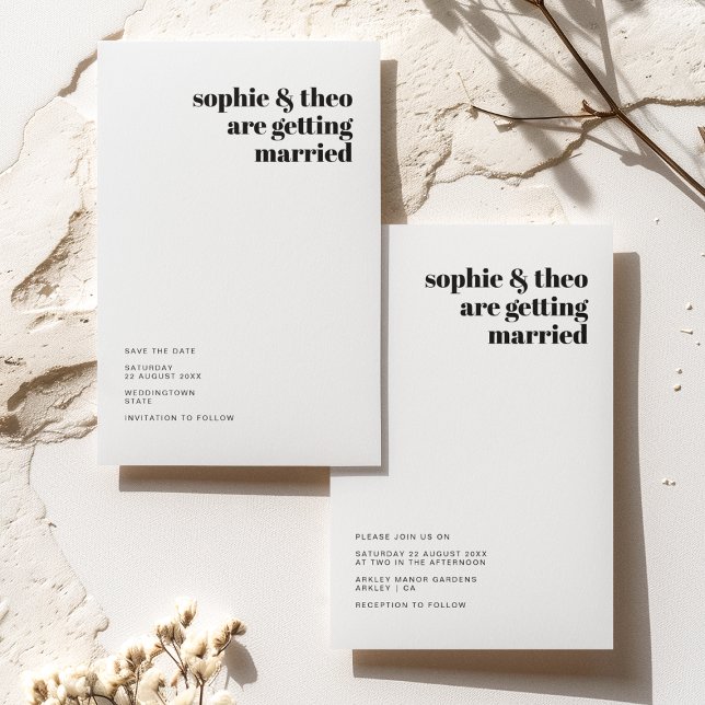 Invitación Minimalista informal | Moderno Boda Retro Casual (Subido por el creador)