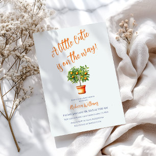 Invitación Minimalista italiano de la pequeña cutie Citrus Ba