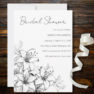Invitación Minimalista Lilies Bridal Shower
