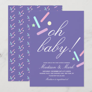 Invitación Minimalista lluvia de purpurina flotante Baby Show