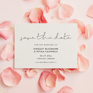Invitación minimalista manuscrita para guardar la 