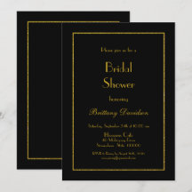 Minimalista marco dorado ducha de novia negra