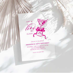 Invitación Minimalista Martini Chic Magenta Cumpleaños