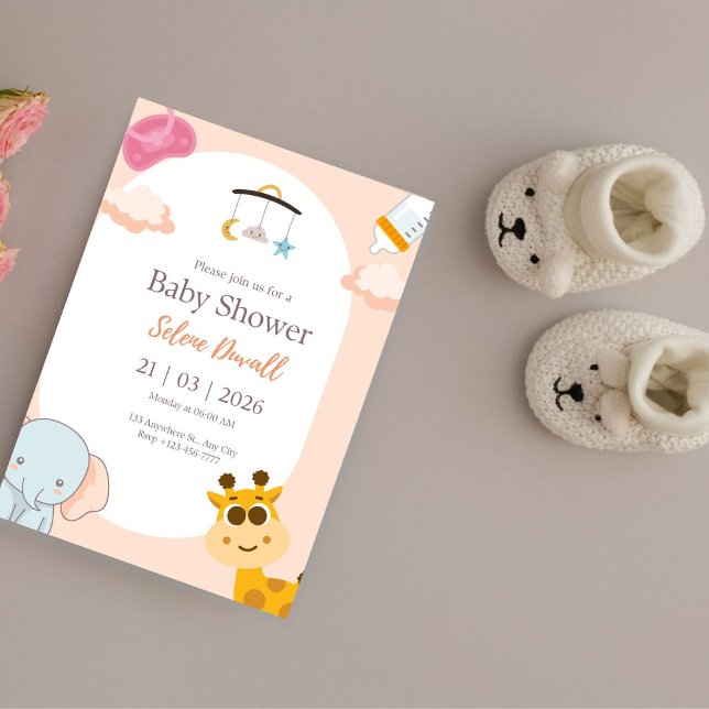 Invitación minimalista moderna a Baby Shower (Subido por el creador)