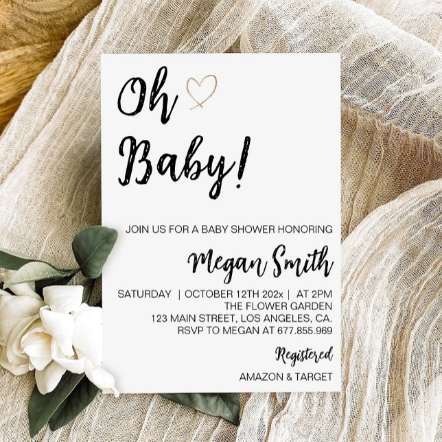 Invitación minimalista moderna a Baby Shower (Subido por el creador)
