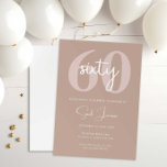 Invitación minimalista moderna a la fiesta de cump<br><div class="desc">Esta minimalista tipografía, la invitación a la fiesta de cumpleaños número 60, es perfecta para una fiesta de cumpleaños moderna. El diseño es sencillo y cuenta con una tipografía clásica de estilo moderno. Personalizable en cualquier color. Mantenga el diseño minimalista y elegante, tal como está, o lo personalice añadiendo sus...</div>