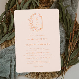 Invitación Minimalista Moderna | Boda Melocotón y Rubor