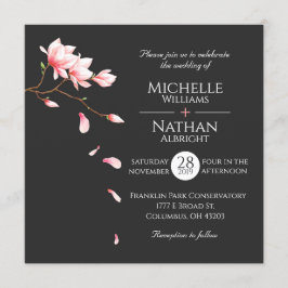 Invitación minimalista moderna de la flor de