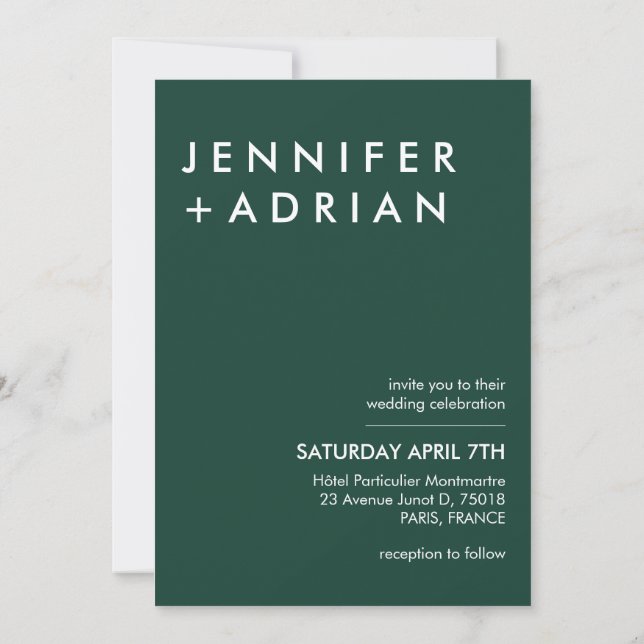 Invitación Minimalista moderna editable (Reverso)
