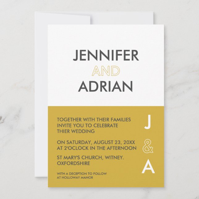 Invitación minimalista moderna editable de doble c (Reverso)