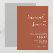 Invitación minimalista moderna para boda de otoño