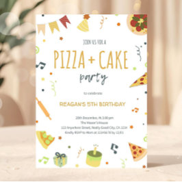 Invitación Minimalista Moderna para Fiesta de Pizz