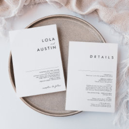 Invitación Minimalista moderna todo en una boda