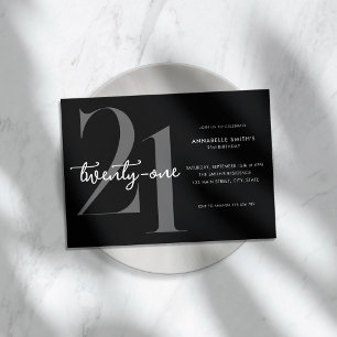 Invitación Minimalista moderno 21º cumpleaños