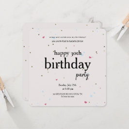Invitación Minimalista moderno 30 Fiesta de cumpleaños, 30 añ