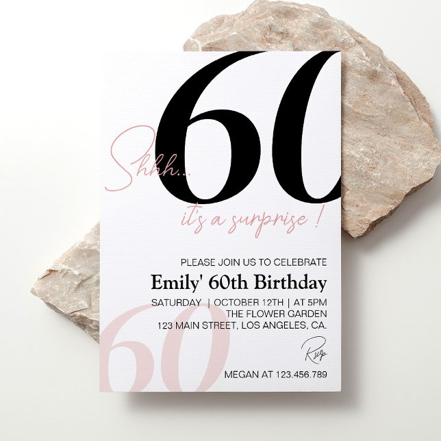Invitación Minimalista moderno 60 cumpleaños (Subido por el creador)