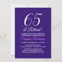 Minimalista Moderno 65 y Jubilación Púrpura Jubila
