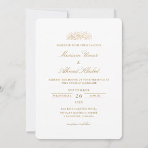 Invitación Minimalista Moderno Básico Bodas Musulmanas Letra